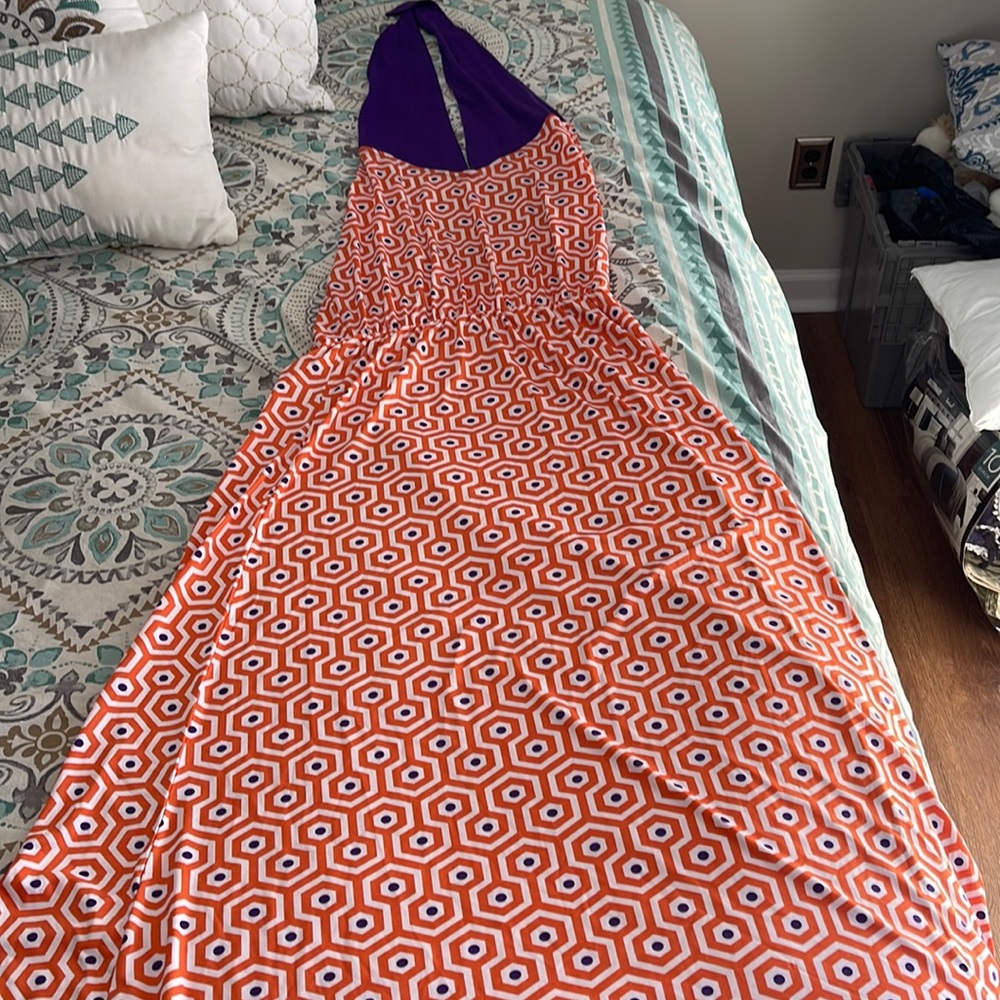 Adorable Mudpie orange, white, purple versatile maxi dress size L